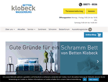 Tablet Screenshot of betten-klobeck.de